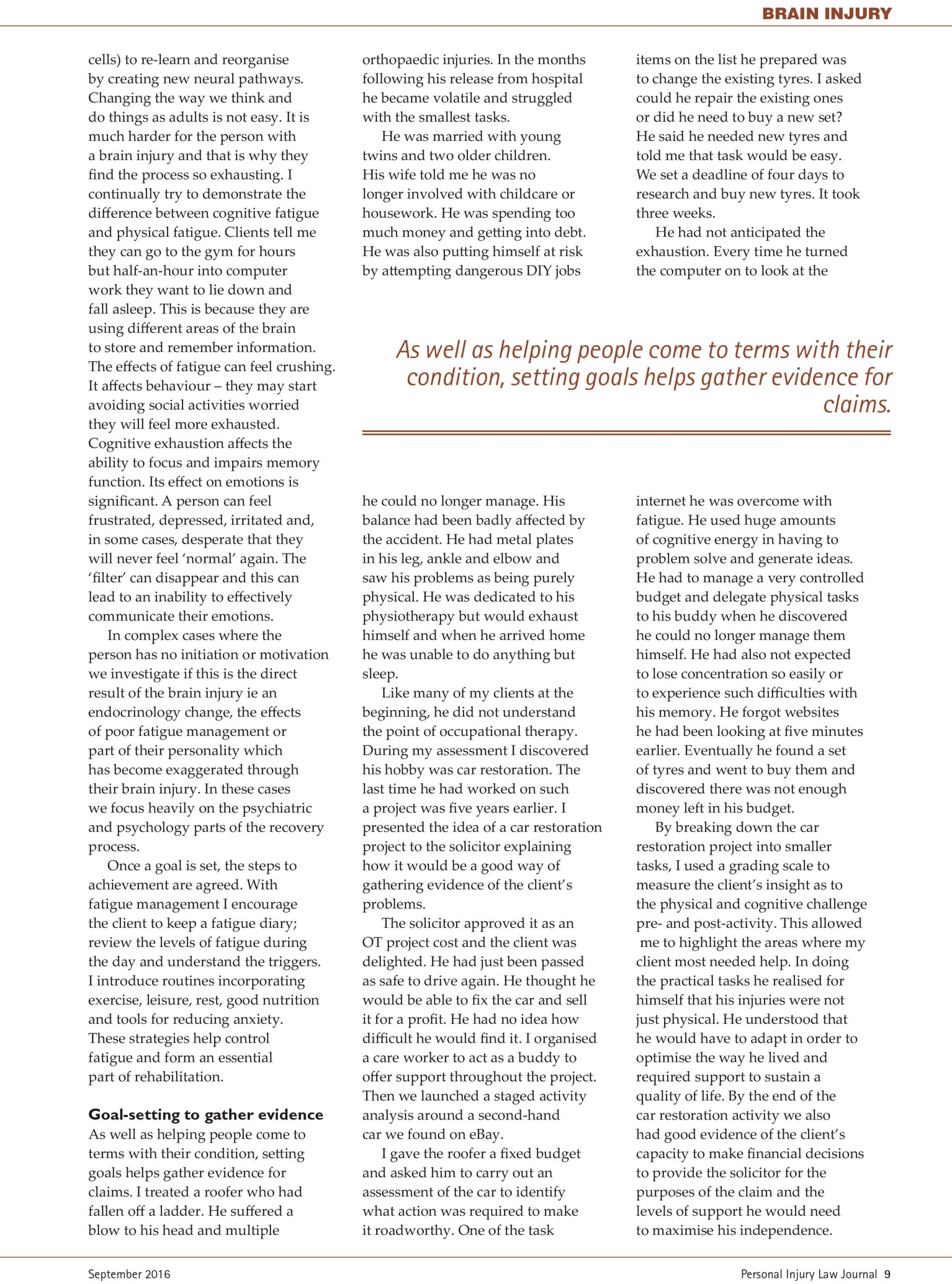 Neuro occupational therapy article