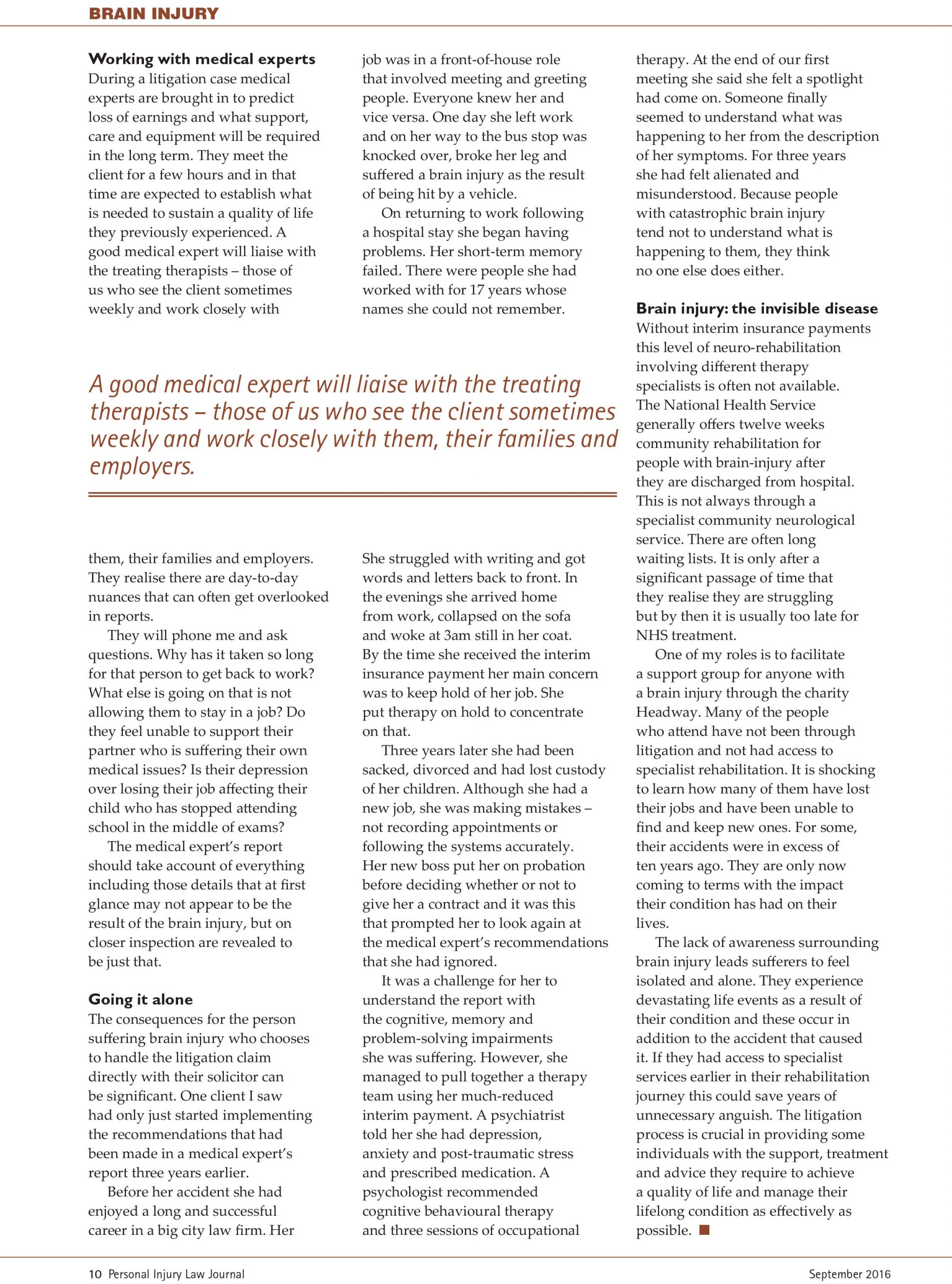 Neuro occupational therapy article